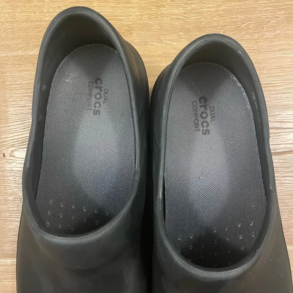 Crocs Dual Comfort Black Nursing Work Clogs Non-Slip Shoes Women's Size 9 - Picture 7 of 8